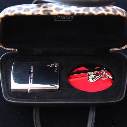 ジッポー ＆ ワンポイント金差し 豹柄ケース入り【ZIPPO】