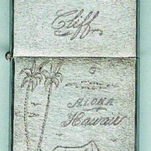 1961年　ハワイ・フラガール　両面手彫り  【ZIPPO】
