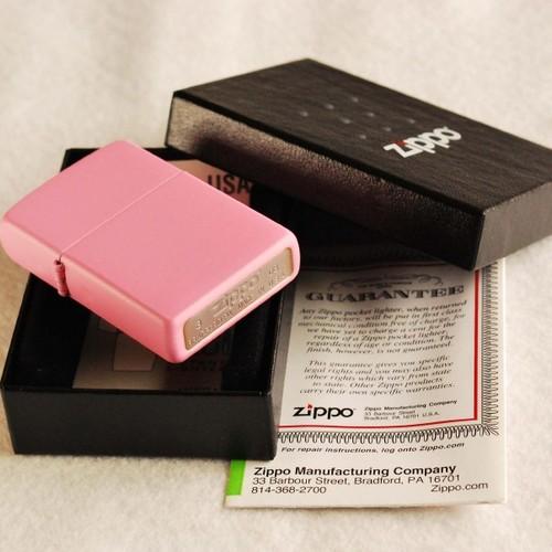 プレーンジッポー　ピンクマット【ZIPPO】