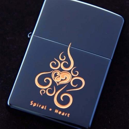 スパイラルハート　ブルーチタン【ZIPPO】
