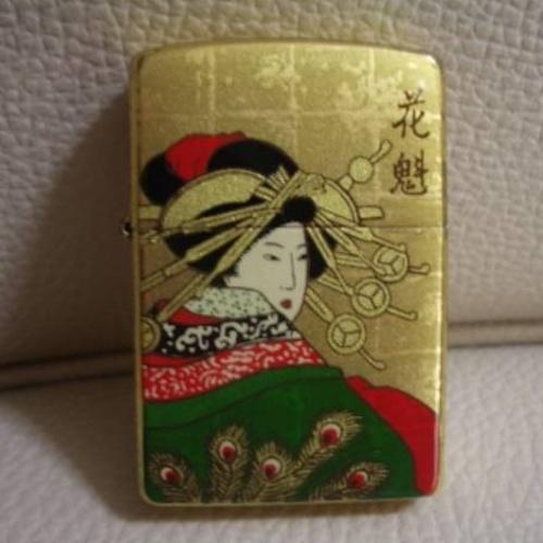 純金箔張り　時代絵巻　花魁 【ジッポー】