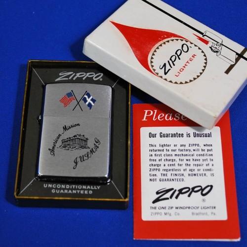 1966年製　赤フェルト　米国＆シェトランド諸島友好使節団　両国旗【ZIPPO】